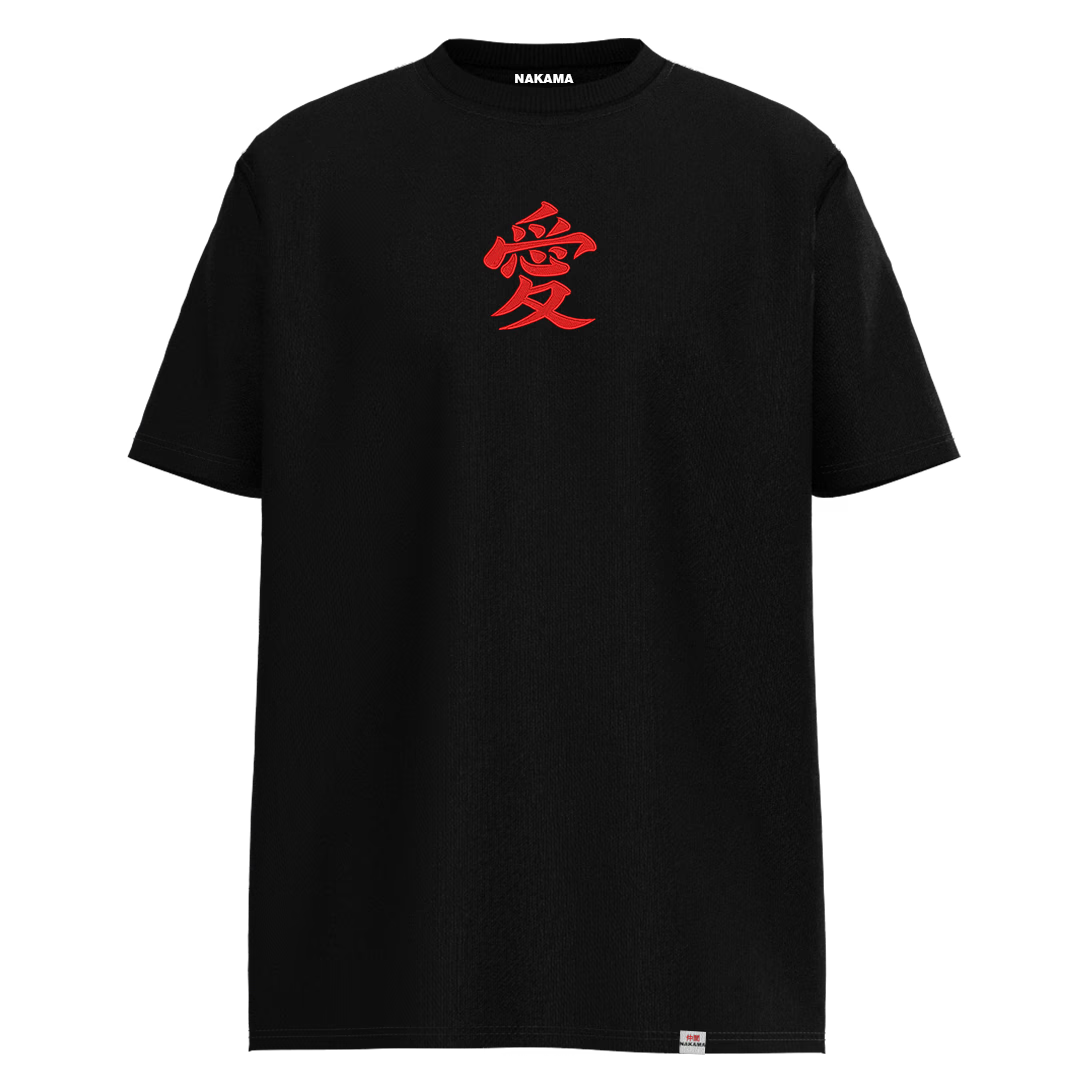 Gaara Kanji Embroidery Oversized T-shirt